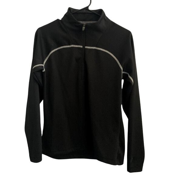 Salomon Size M Womens 1/4 Zip Thermo Top Activewear Sweater Solid Black - Picture 1 of 7
